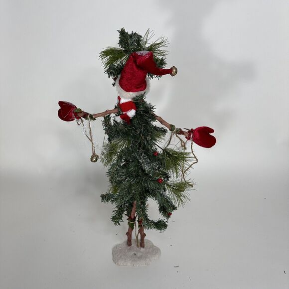Vintage Ugly Christmas Tree Figurine Snowman Bendable Tabletop Mantel 23" Tall - Picture 3 of 13